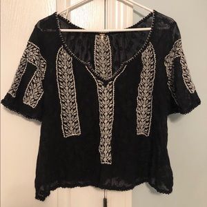 Free People Black Crop Top XS